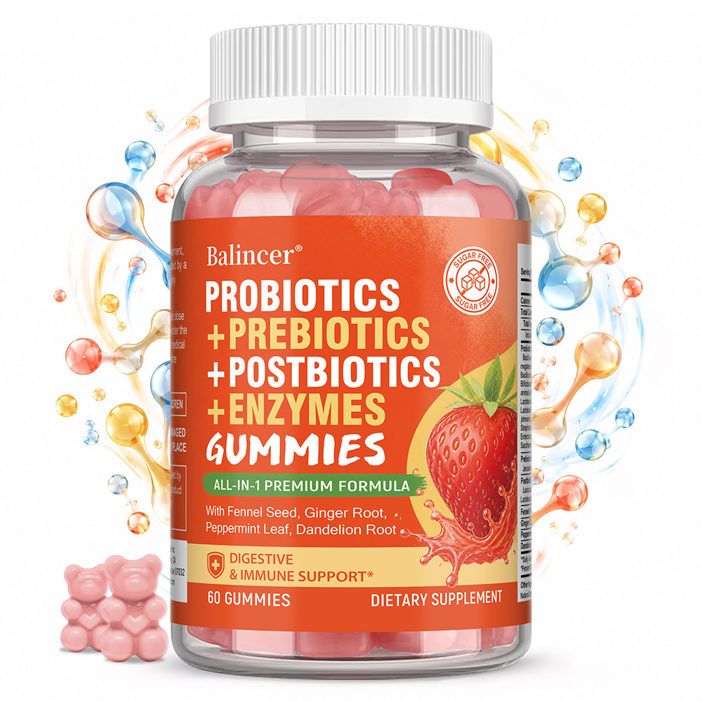Digestive Enzyme Blend - Probiotic Gummies - Contains Prebiotics, Digestive