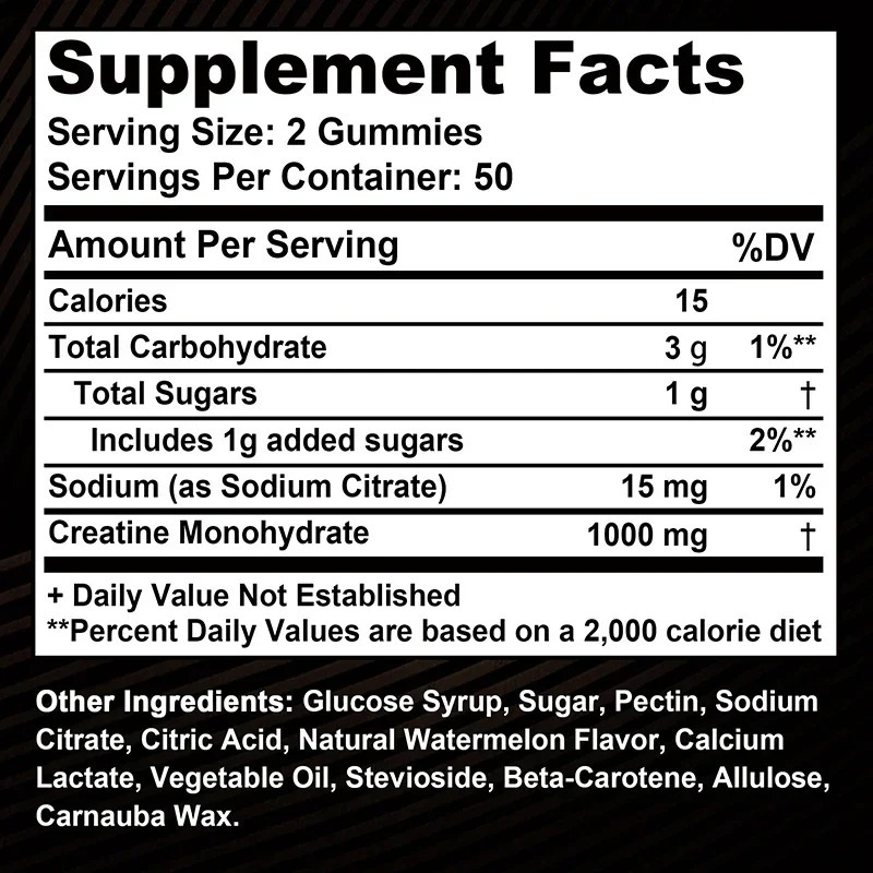Creatine Monohydrate Gummies - - огляд і ціна Creatine Monohydrate Powder
